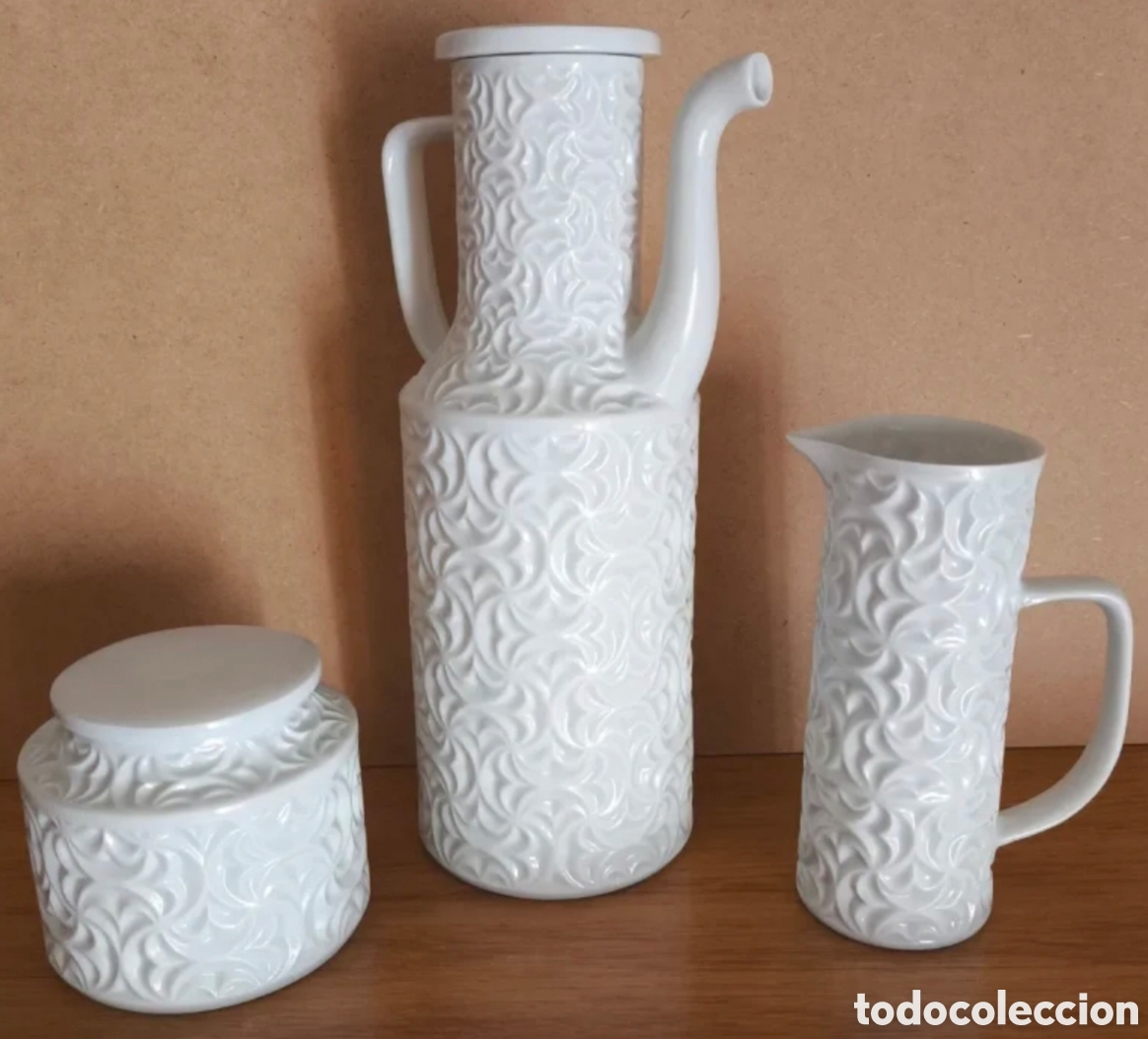 Antiques: CASTRO PORCELANA BLANCA JUEGO DE CAF&Eacute; MOD. IT&Aacute;LICA SARGADELOS GALICIA