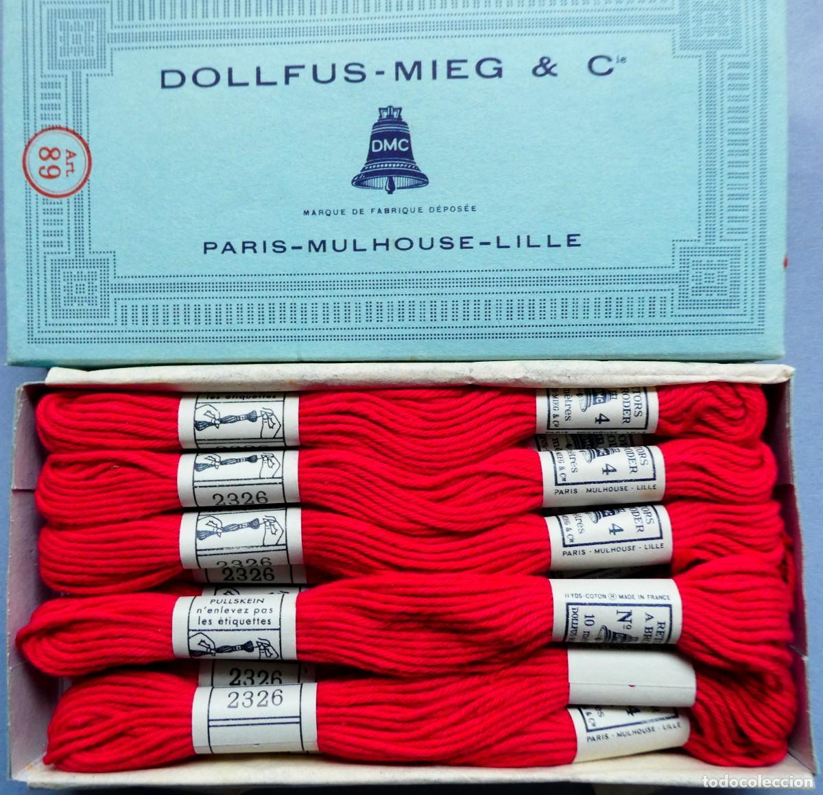 Antig&uuml;edades: ANTIGUA CAJA 11 MADEJAS DE HILOS D.M.C. PARA BORDAR