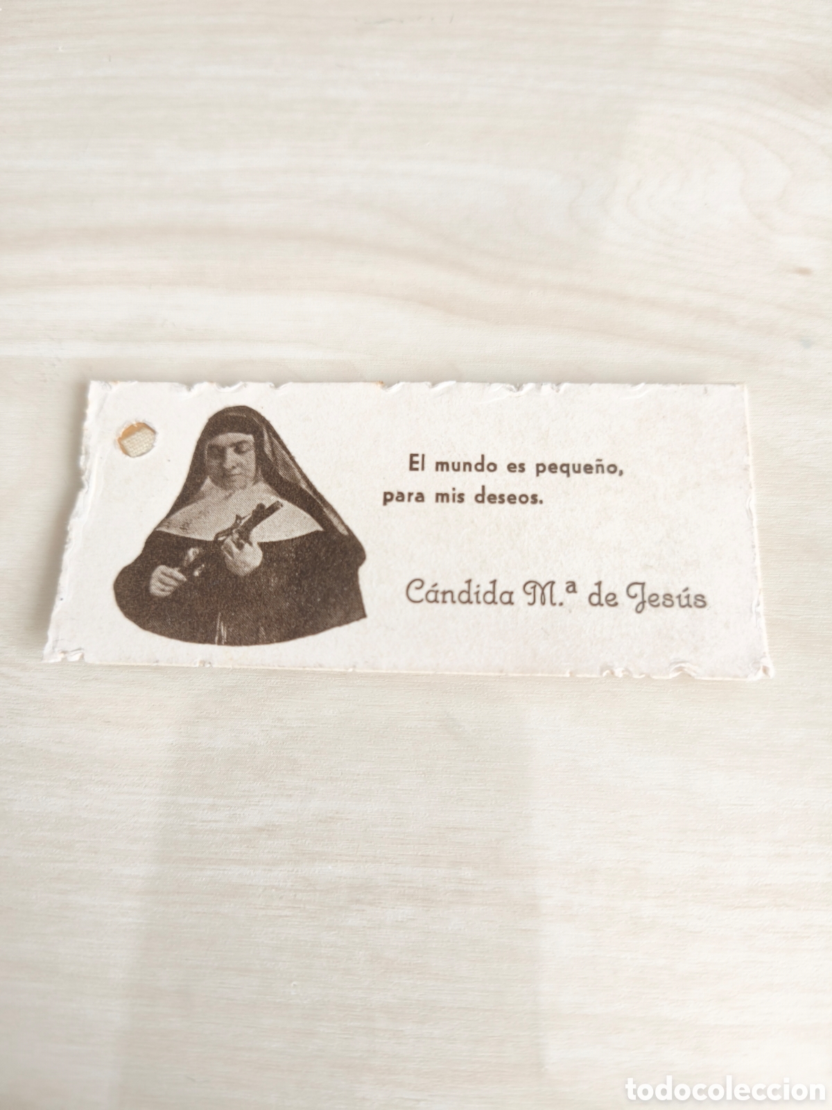 Antig&uuml;edades: C&aacute;ndida Mar&iacute;a de Jes&uacute;s. Estampa con reliquia.