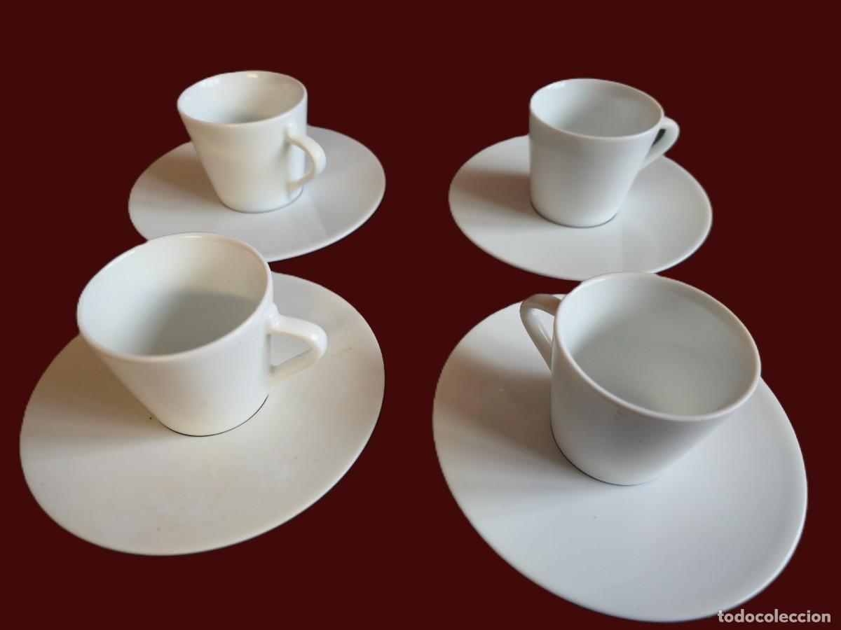 Antiquit&eacute;s: Juego de 4 tazas y platillos Nespresso Ritual Espresso Andree Putman Demitasse