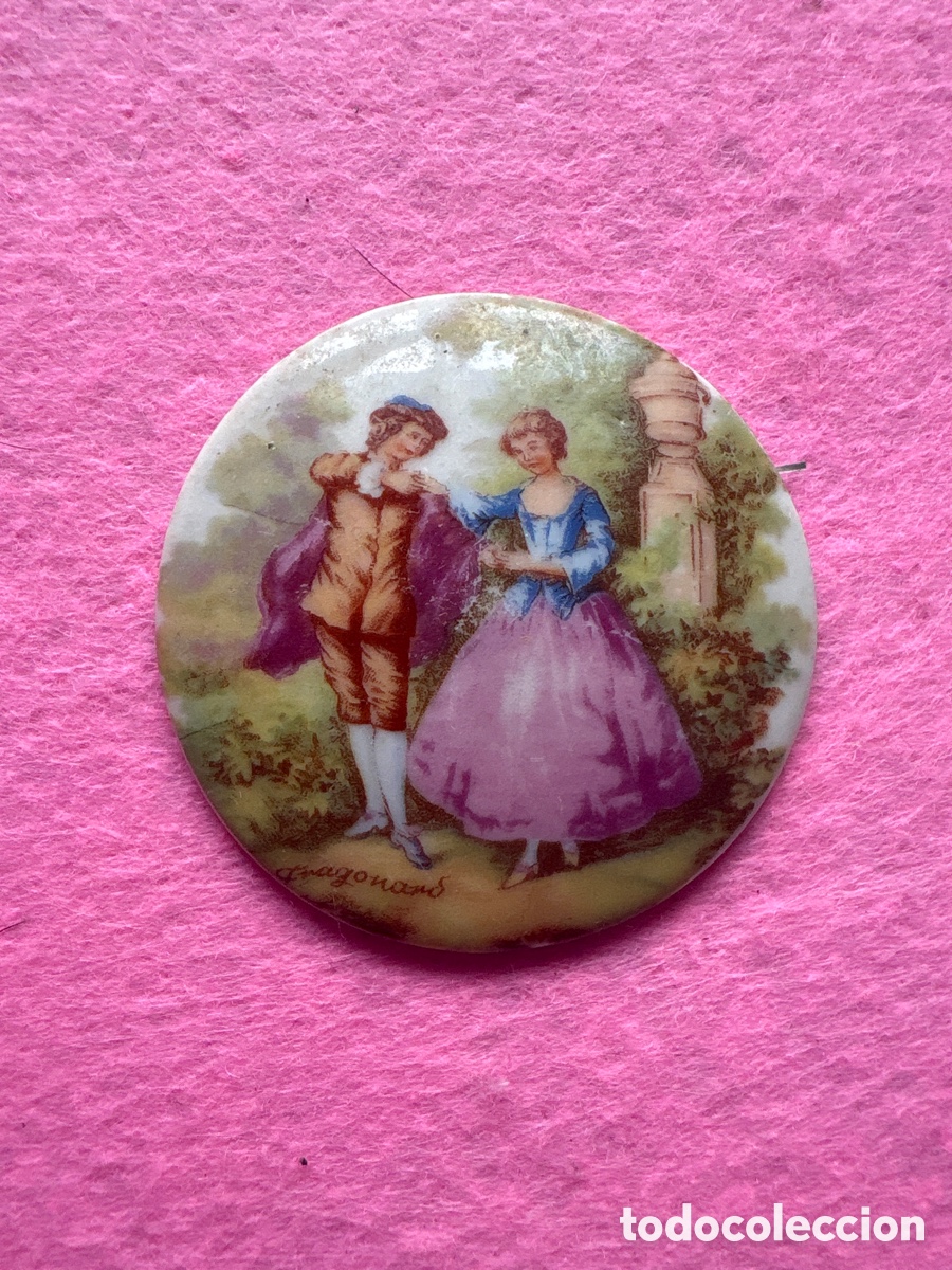 Antiques: Medalla o medall&oacute;n cer&aacute;mica porcelana de Limoges, Francia (A19)