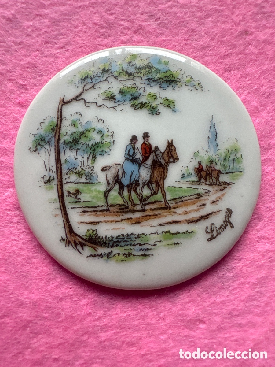 Antiques: Medalla o medall&oacute;n cer&aacute;mica porcelana de Limoges, Francia (A19)