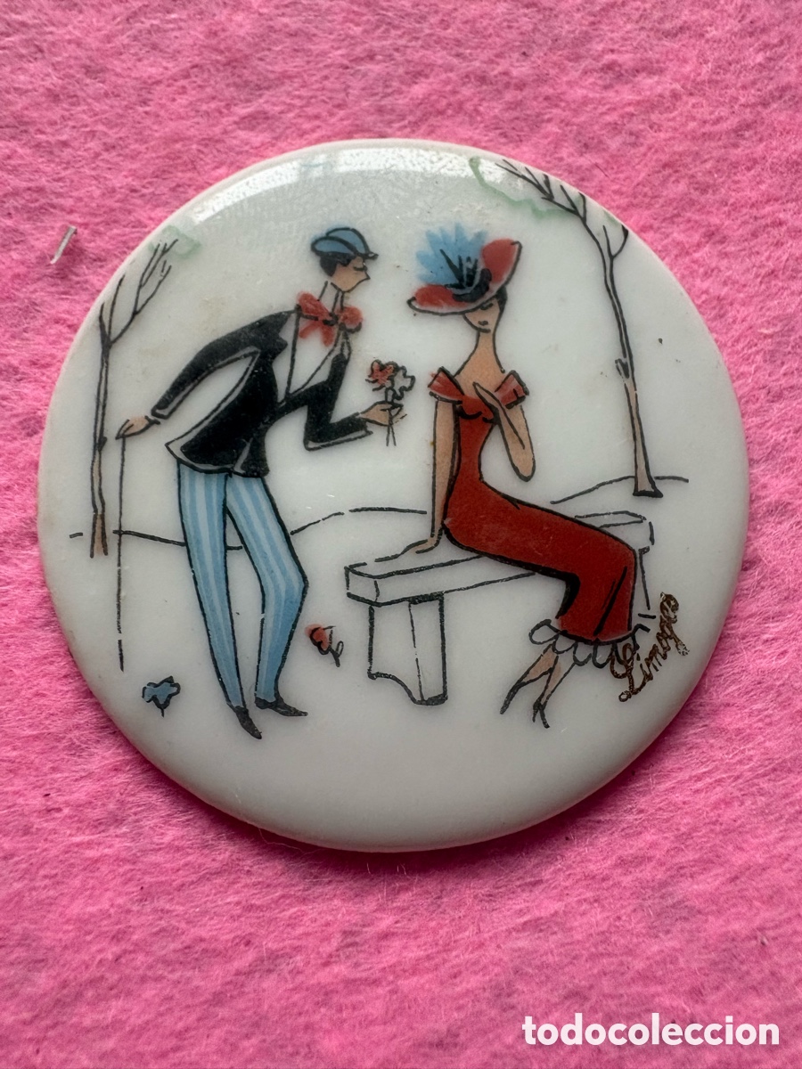 Antiques: Medalla o medall&oacute;n cer&aacute;mica porcelana de Limoges, Francia (A19)