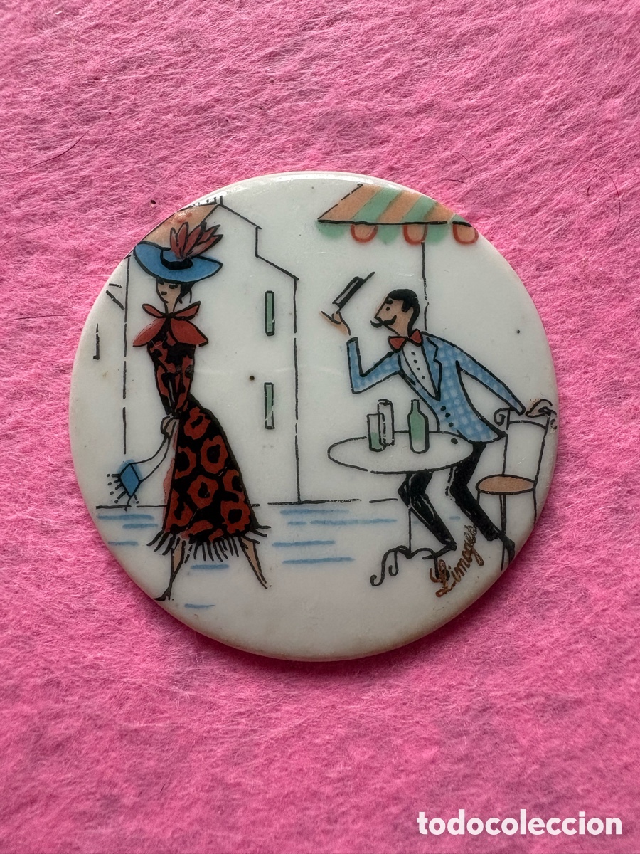 Antiques: Medalla o medall&oacute;n cer&aacute;mica porcelana de Limoges, Francia (A19)