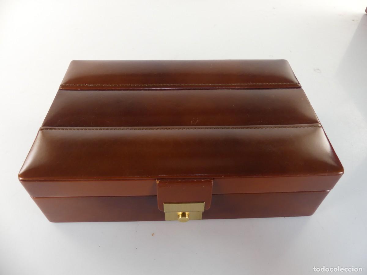 Antig&uuml;edades: BONITA CAJA JOYERO PIEL CUERO
