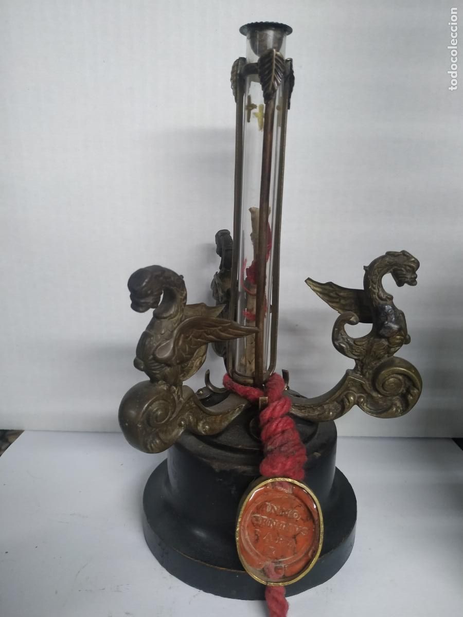 Antiquit&eacute;s: Relicario cristal con dragones modernistas D. XIX