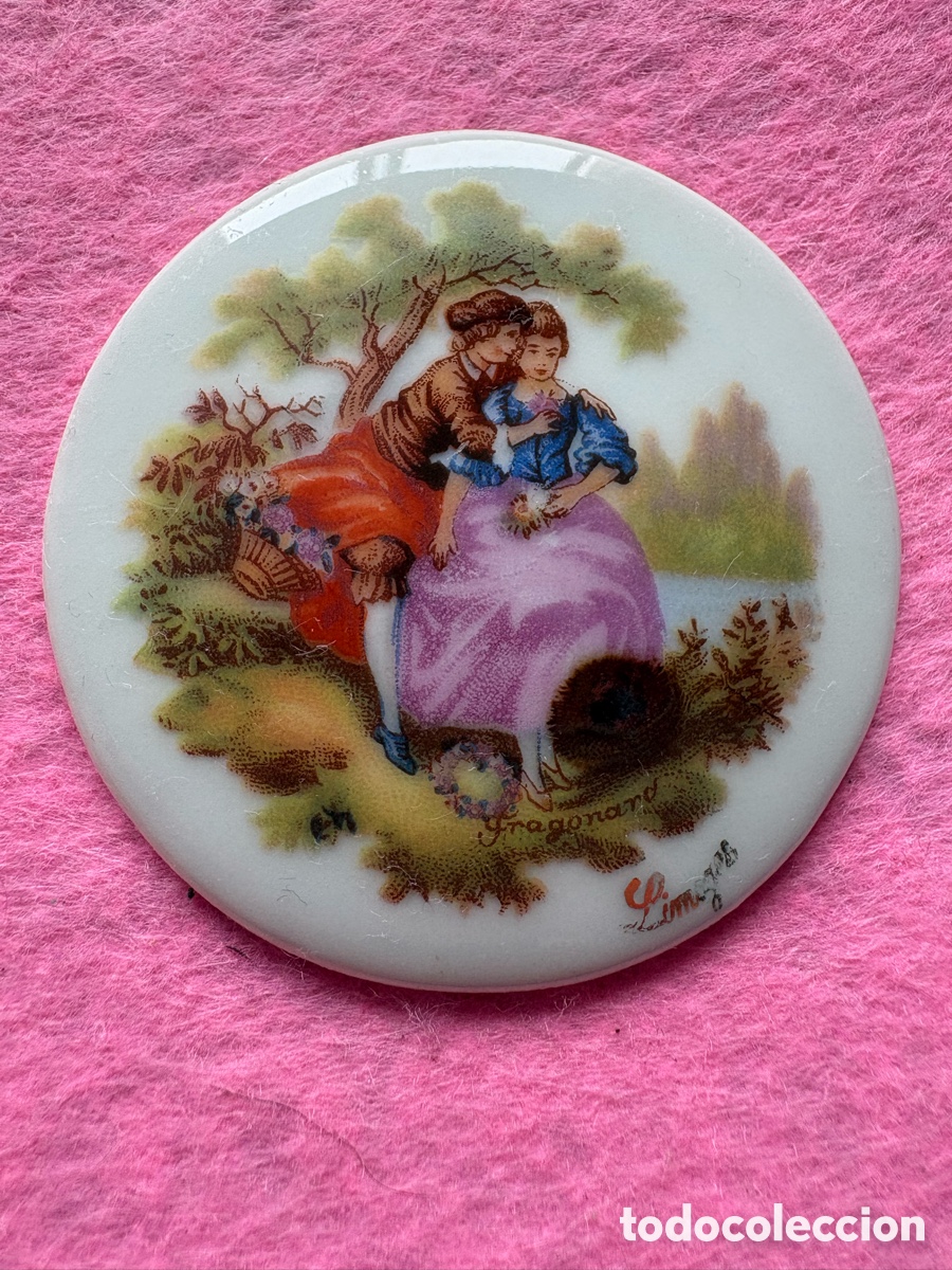 Antiques: Medalla o medall&oacute;n cer&aacute;mica porcelana de Limoges, Francia (A19)