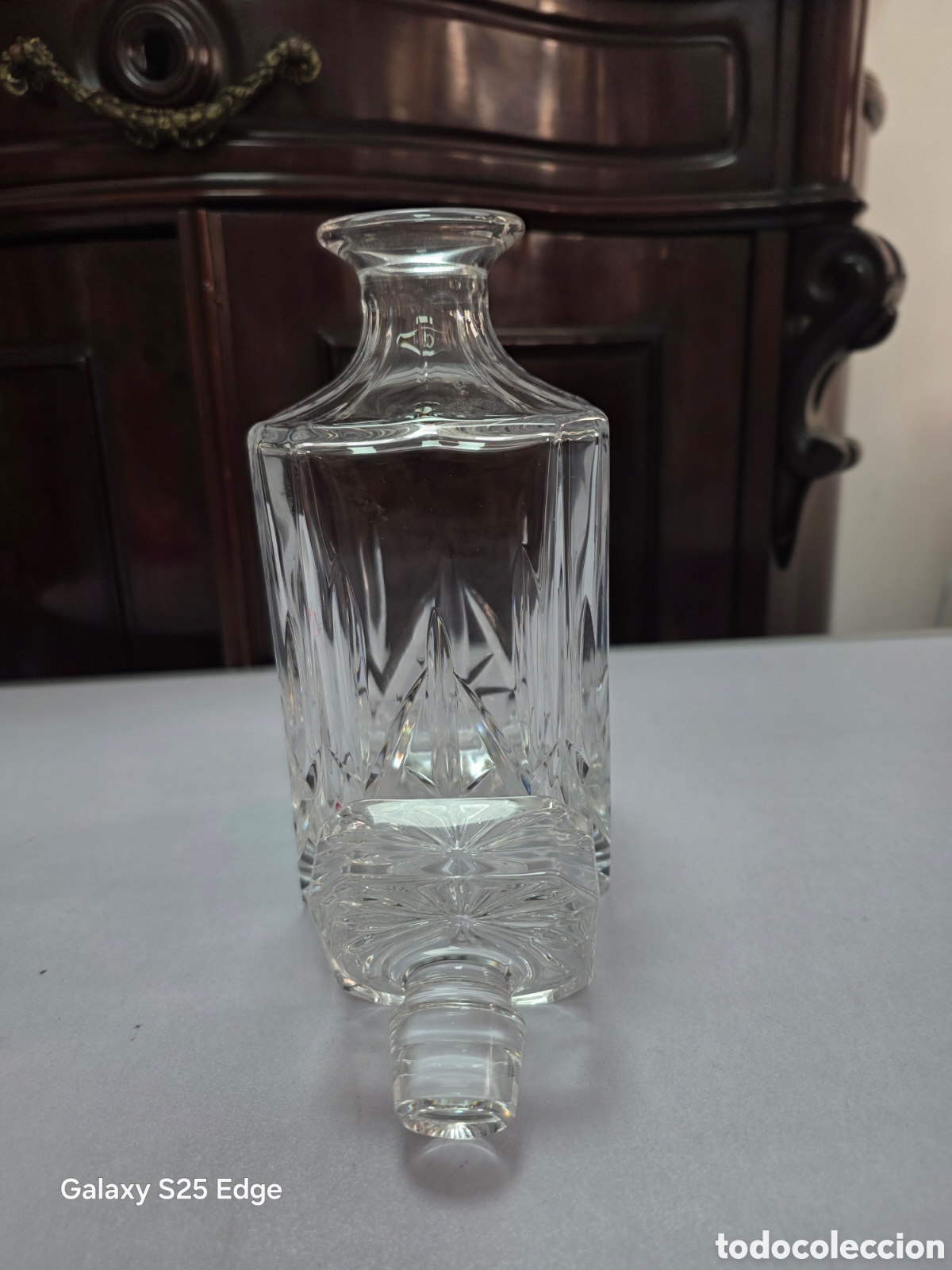 Antig&uuml;edades: Botell&oacute;n de cristal tallado - Foto 2