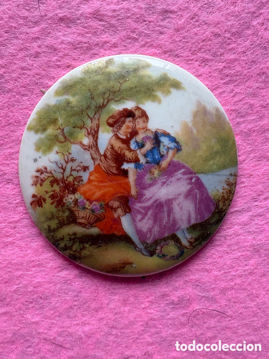 Antiques: Medalla o medall&oacute;n cer&aacute;mica porcelana de Limoges, Francia (A19)