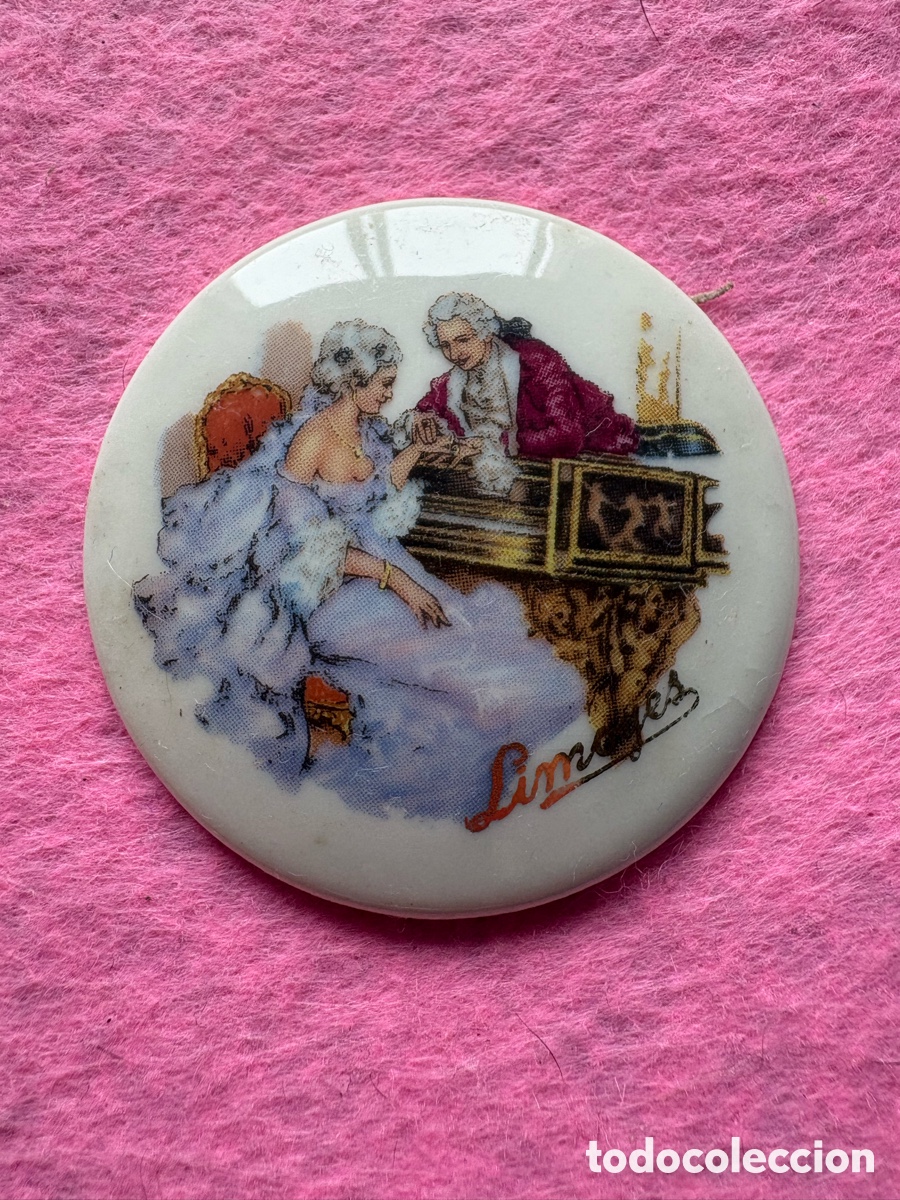 Antiques: Medalla o medall&oacute;n cer&aacute;mica porcelana de Limoges, Francia (A19)
