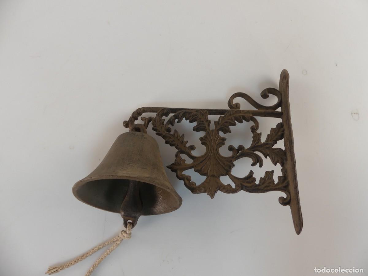 Antiques: CAMPANA TIMBRE DE PUERTA DE LATON O BRONCE BONITO DISE&Ntilde;O