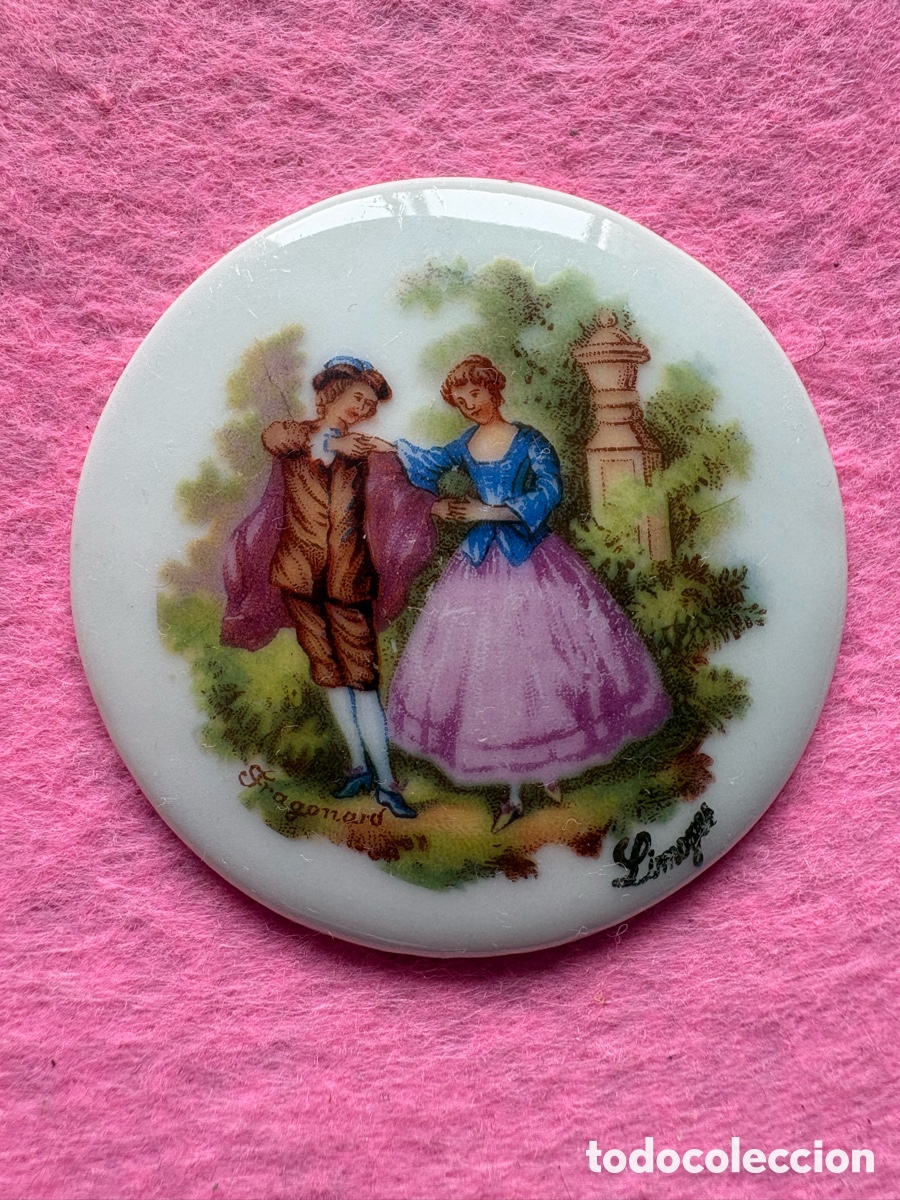 Antiques: Medalla o medall&oacute;n cer&aacute;mica porcelana de Limoges, Francia (A19)