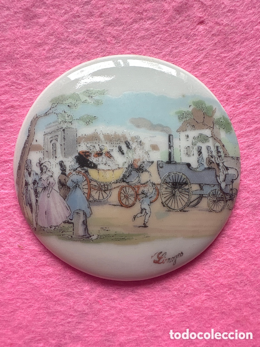 Antiques: Medalla o medall&oacute;n cer&aacute;mica porcelana de Limoges, Francia (A19)