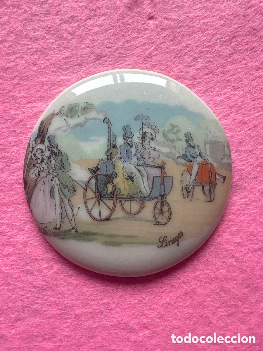 Antiques: Medalla o medall&oacute;n cer&aacute;mica porcelana de Limoges, Francia (A19)
