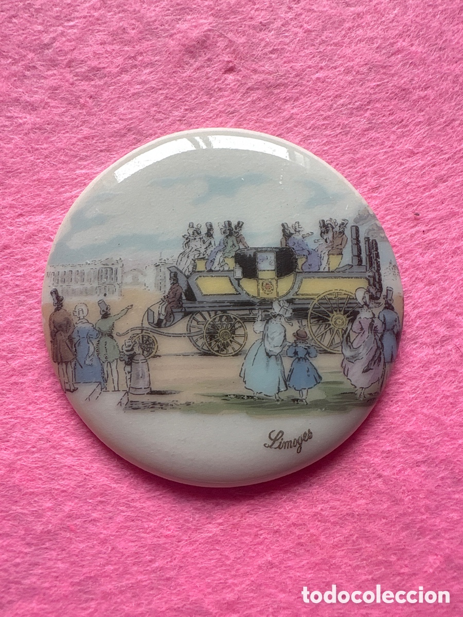 Antiques: Medalla o medall&oacute;n cer&aacute;mica porcelana de Limoges, Francia (A19)