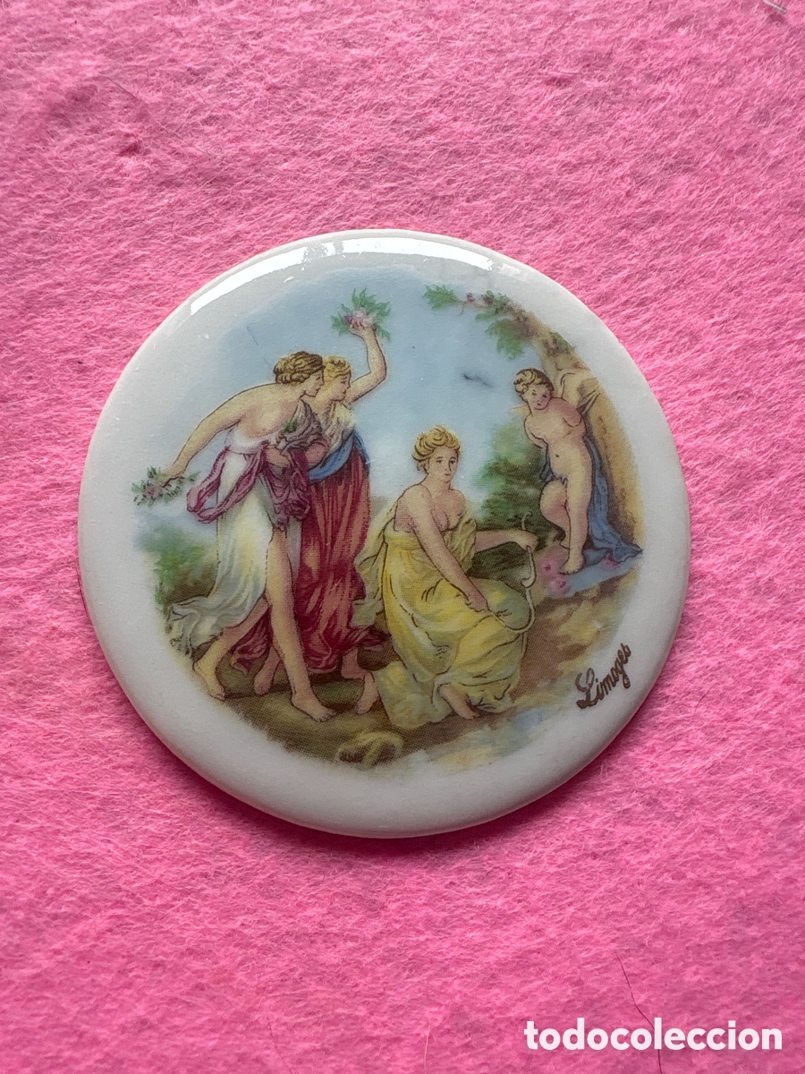 Antiques: Medalla o medall&oacute;n cer&aacute;mica porcelana de Limoges, Francia (A19)