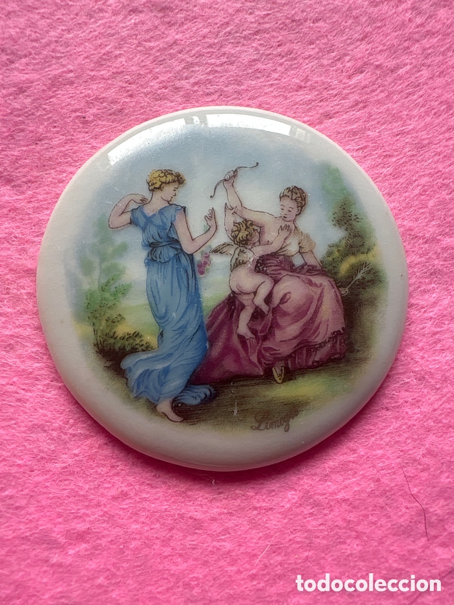 Antiques: Medalla o medall&oacute;n cer&aacute;mica porcelana de Limoges, Francia (A19)