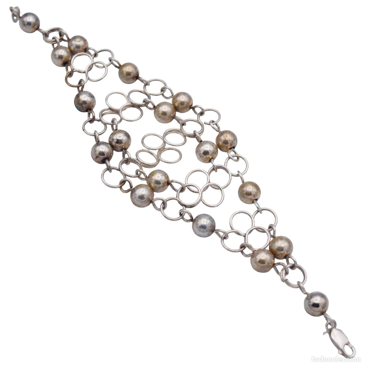 Antiquit&auml;ten: Pulsera de plata con dise&ntilde;o de malla entrelazada