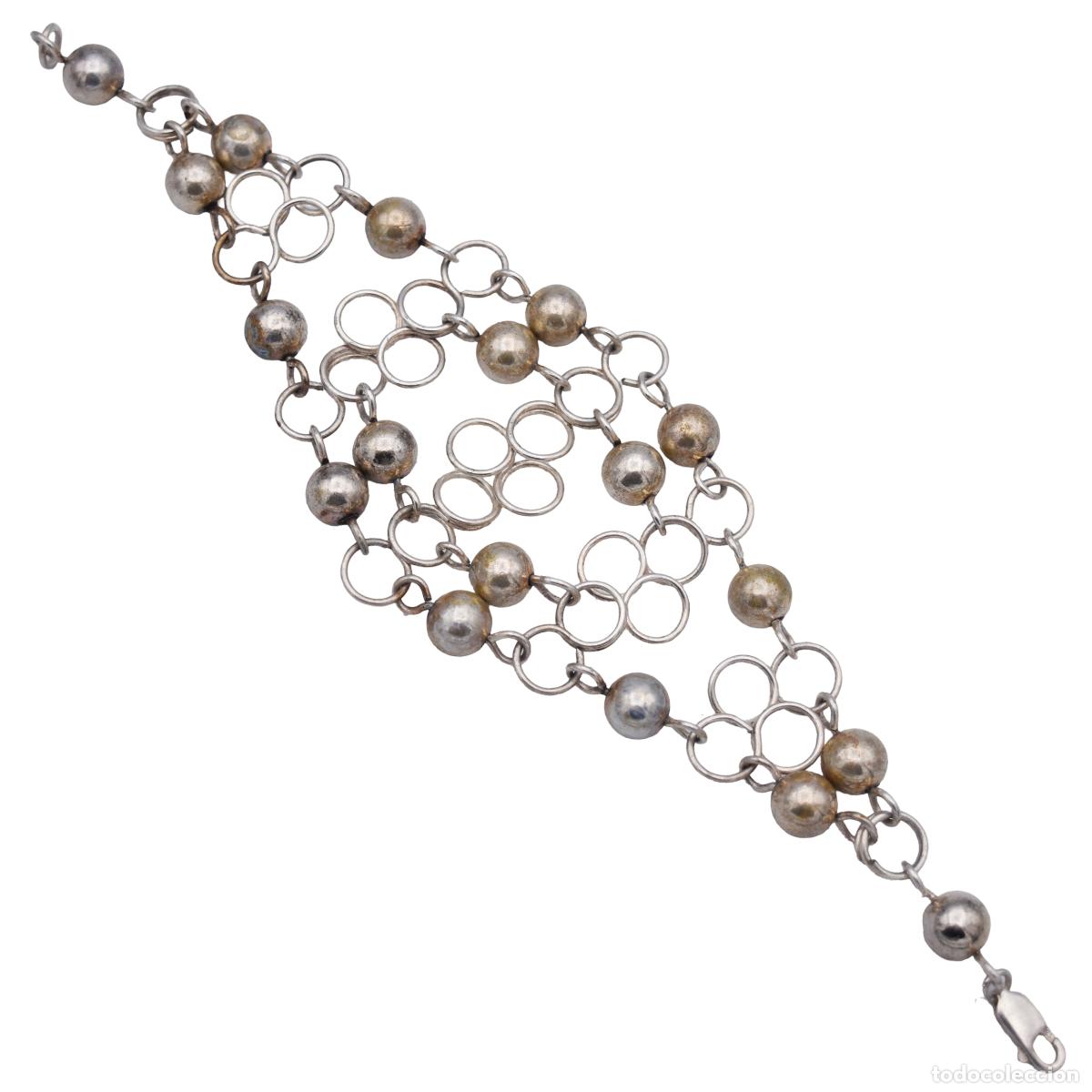 Antig&uuml;edades: Pulsera de plata con dise&ntilde;o de malla entrelazada - Foto 2