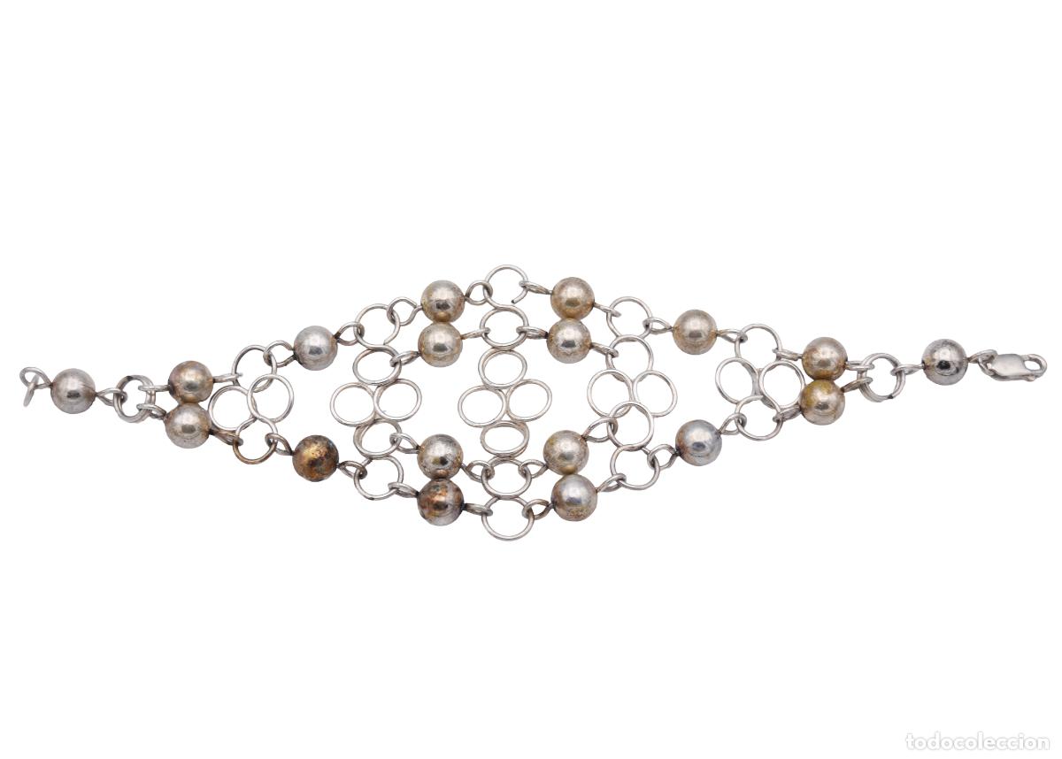 Antig&uuml;edades: Pulsera de plata con dise&ntilde;o de malla entrelazada - Foto 3