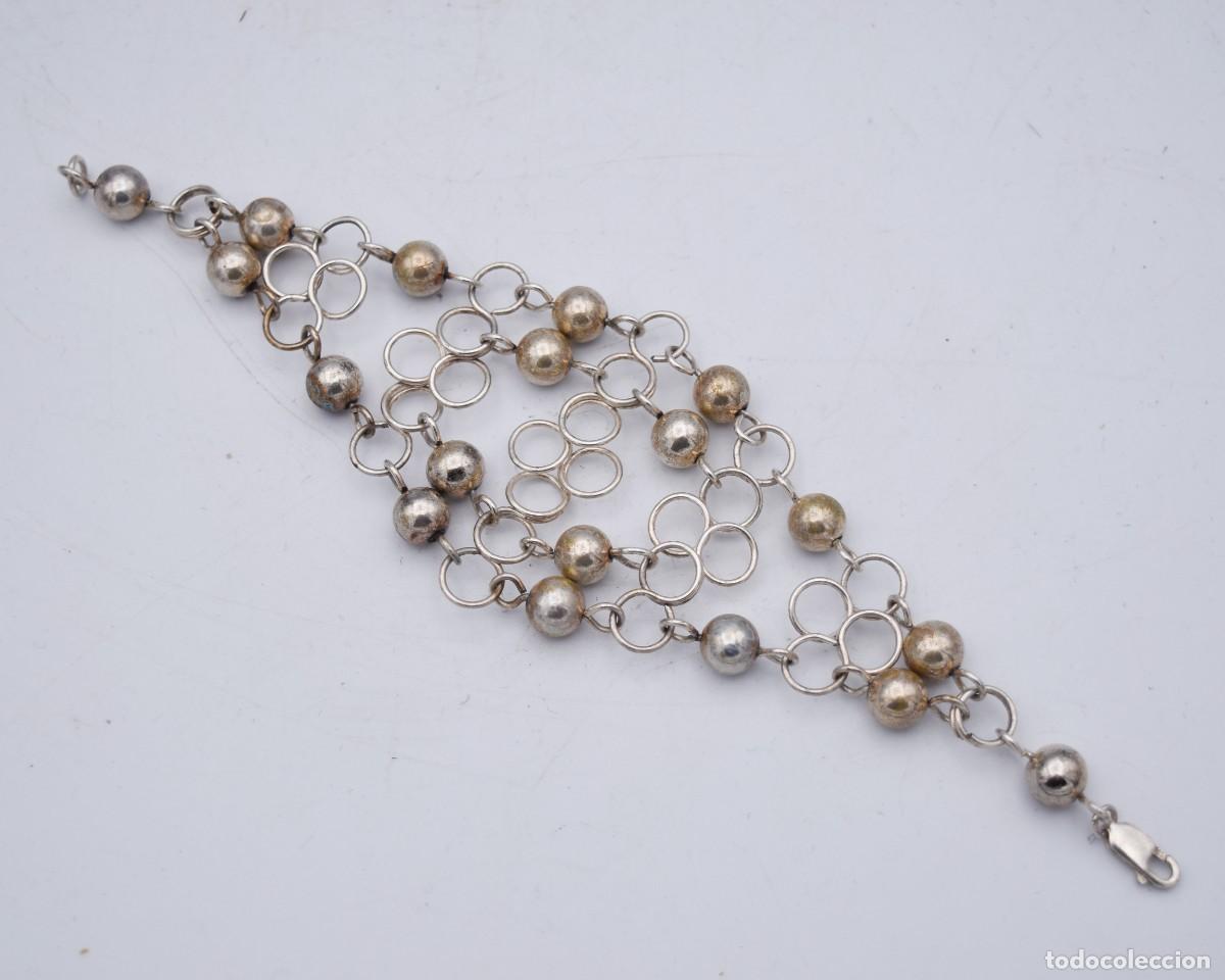 Antig&uuml;edades: Pulsera de plata con dise&ntilde;o de malla entrelazada - Foto 6
