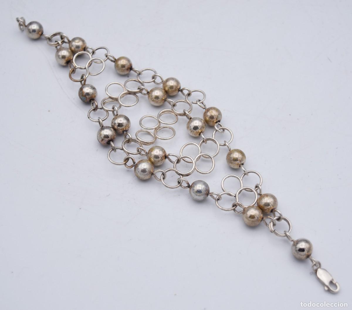 Antig&uuml;edades: Pulsera de plata con dise&ntilde;o de malla entrelazada - Foto 7