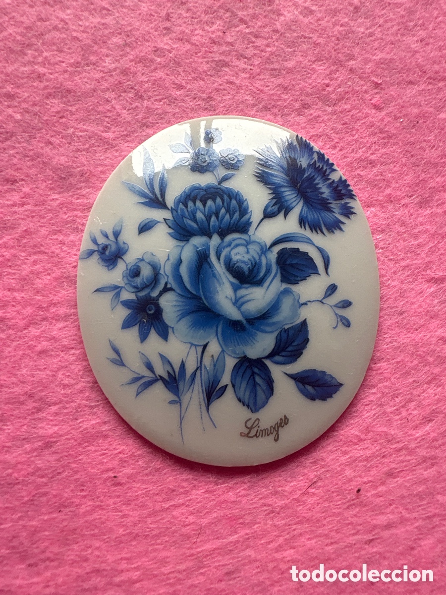Antiques: Medalla o medall&oacute;n cer&aacute;mica porcelana de Limoges, Francia (A19)