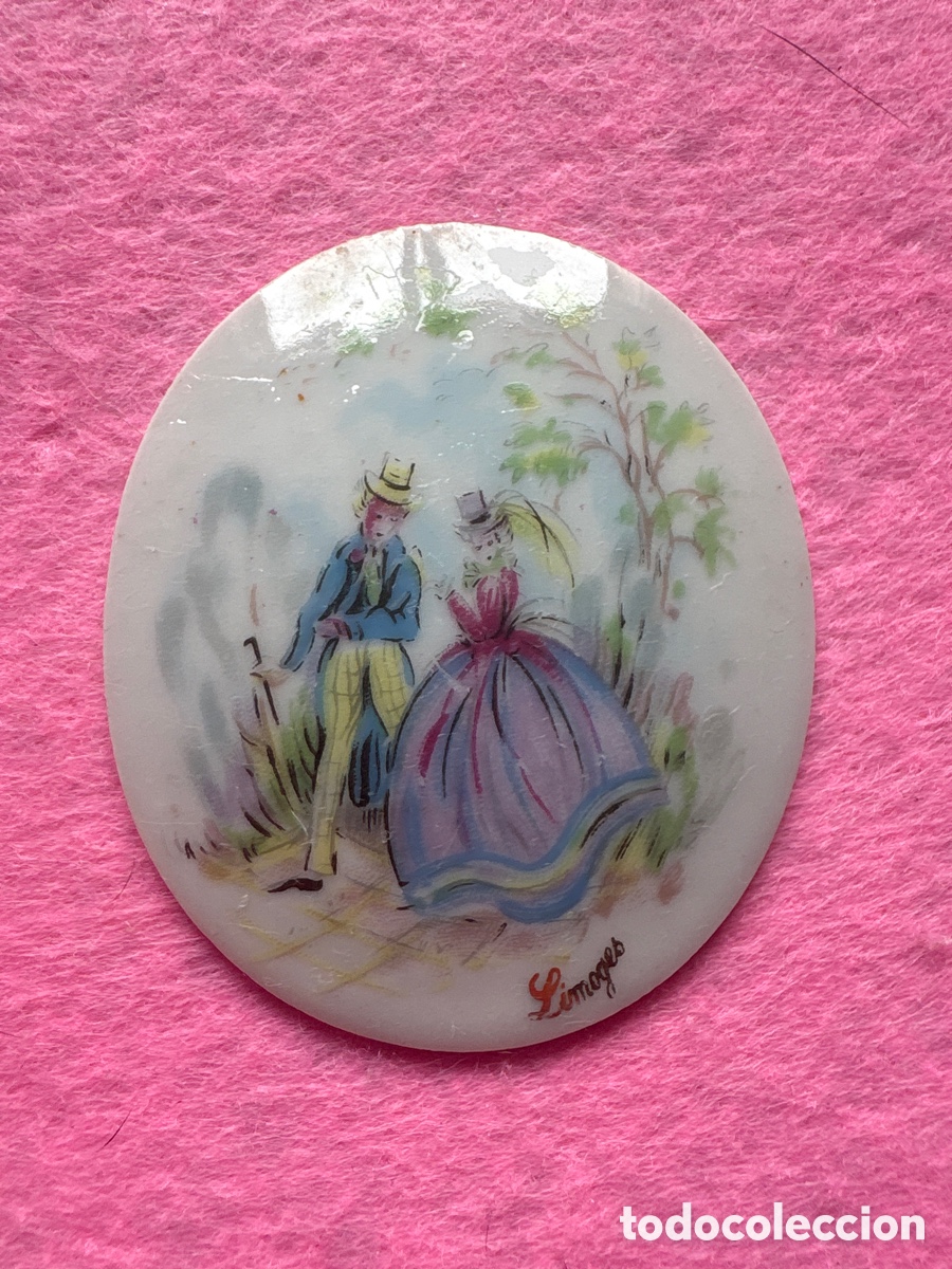 Antiques: Medalla o medall&oacute;n cer&aacute;mica porcelana de Limoges, Francia (A19)