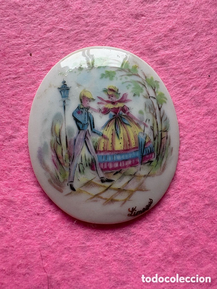 Antiques: Medalla o medall&oacute;n cer&aacute;mica porcelana de Limoges, Francia (A19)