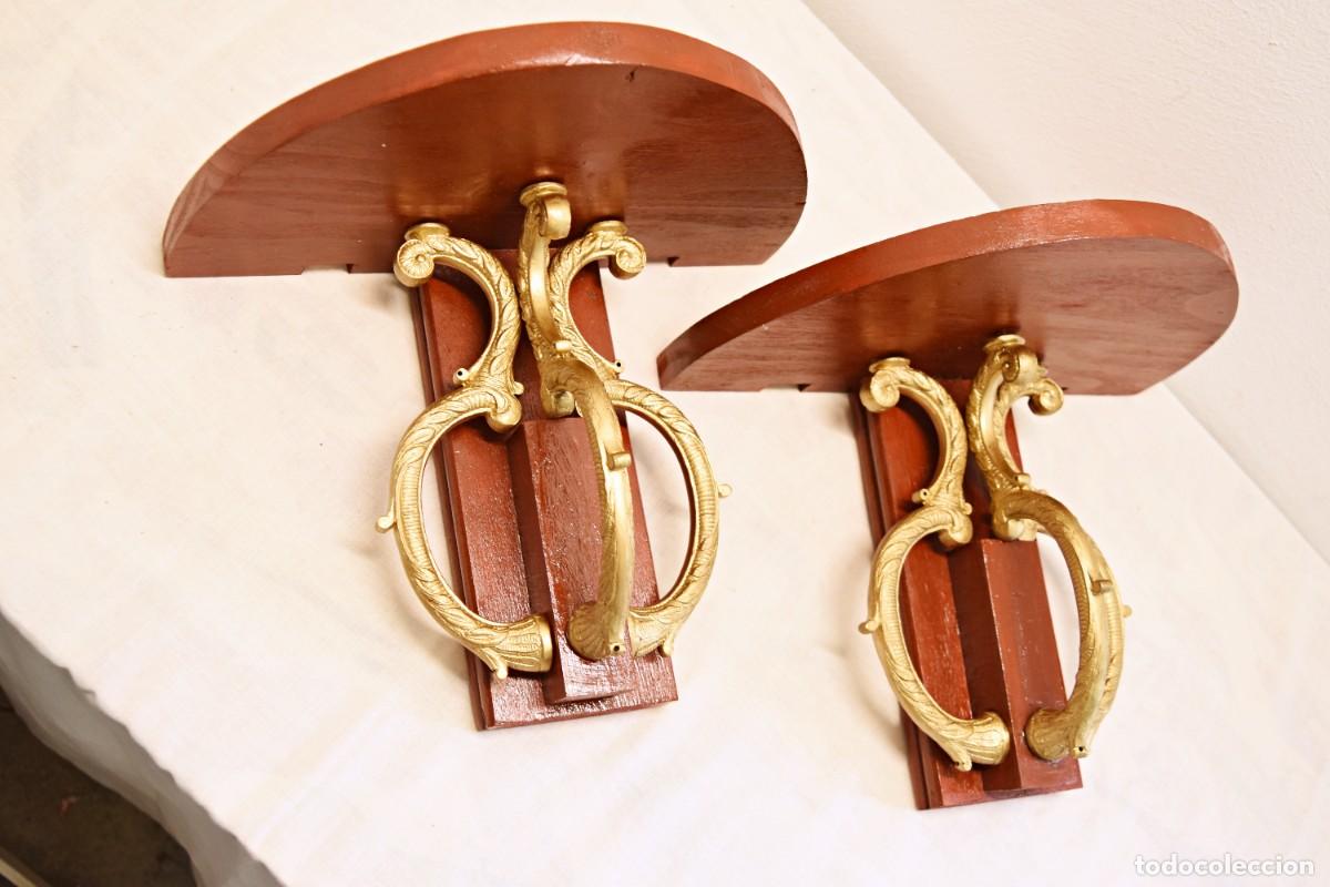 Antig&uuml;edades: Repisas o m&eacute;nsulas de pared - Bronce, madera - Foto 8