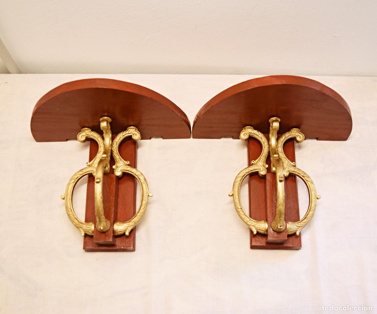 Antig&uuml;edades: Repisas o m&eacute;nsulas de pared - Bronce, madera - Foto 9