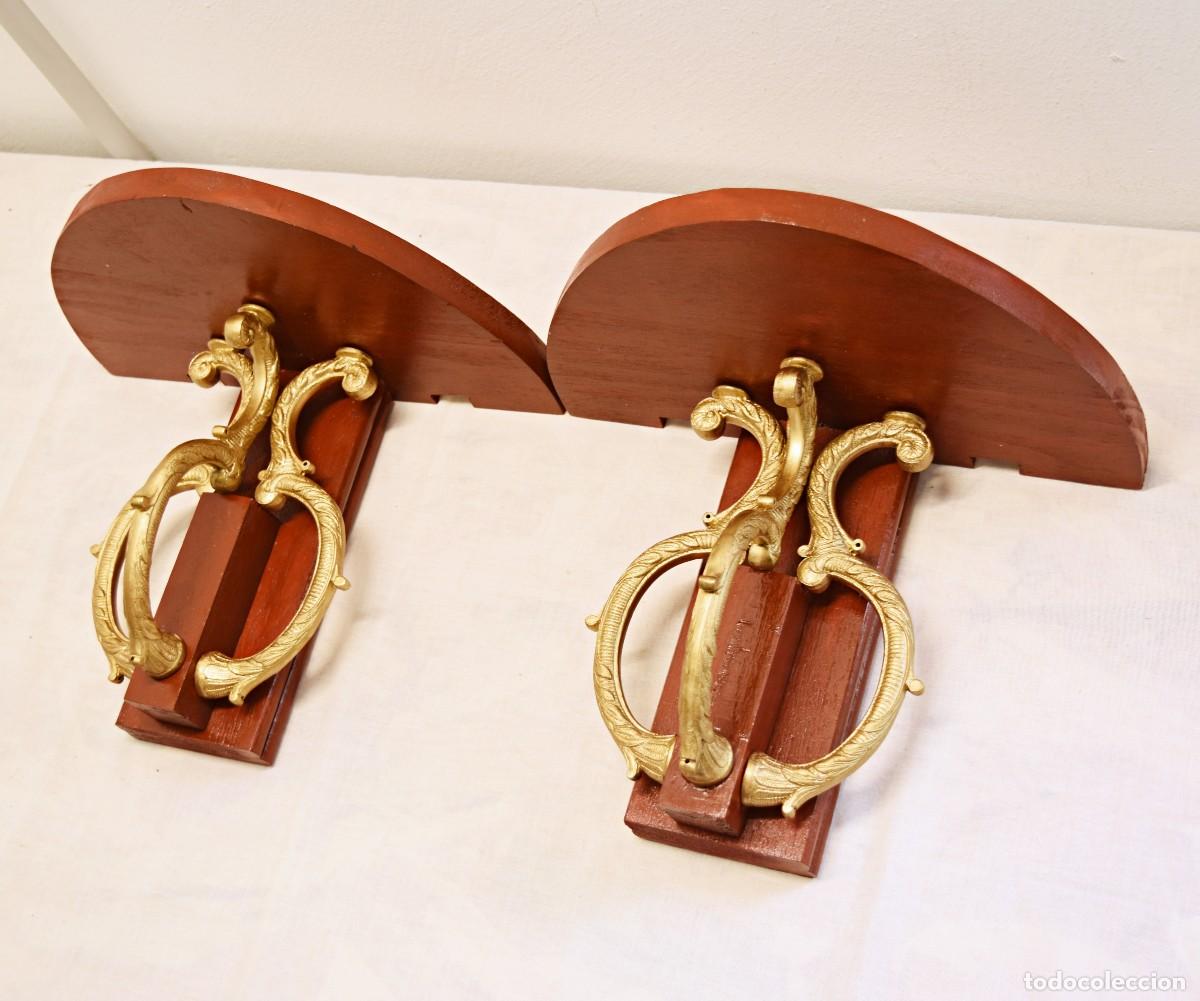 Antig&uuml;edades: Repisas o m&eacute;nsulas de pared - Bronce, madera - Foto 11