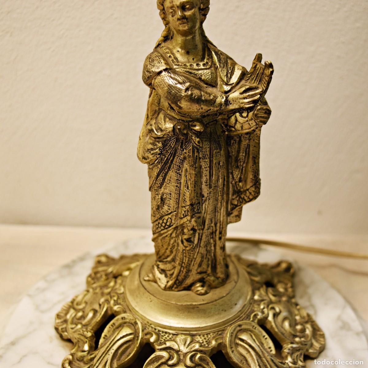 Antig&uuml;edades: Candelabros de mesa de bronce con base de m&aacute;rmol - Foto 9