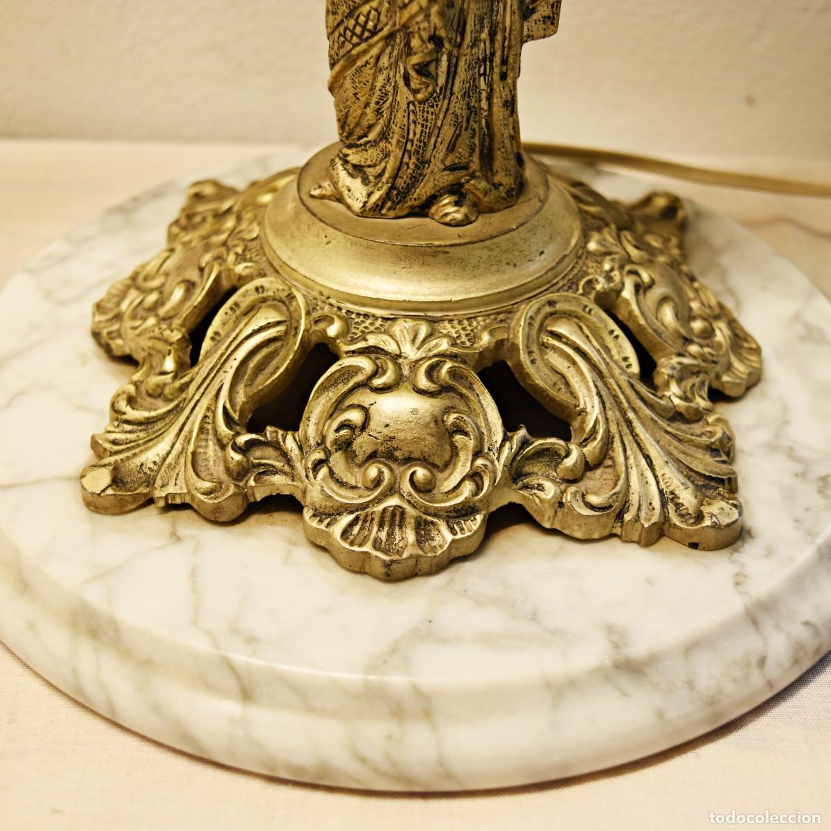 Antig&uuml;edades: Candelabros de mesa de bronce con base de m&aacute;rmol - Foto 10