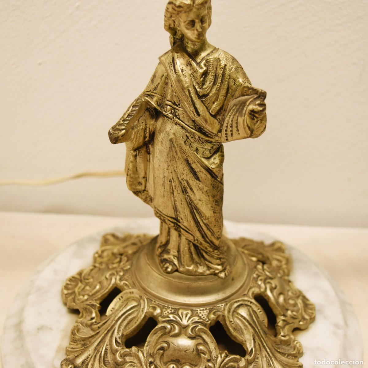 Antig&uuml;edades: Candelabros de mesa de bronce con base de m&aacute;rmol - Foto 12