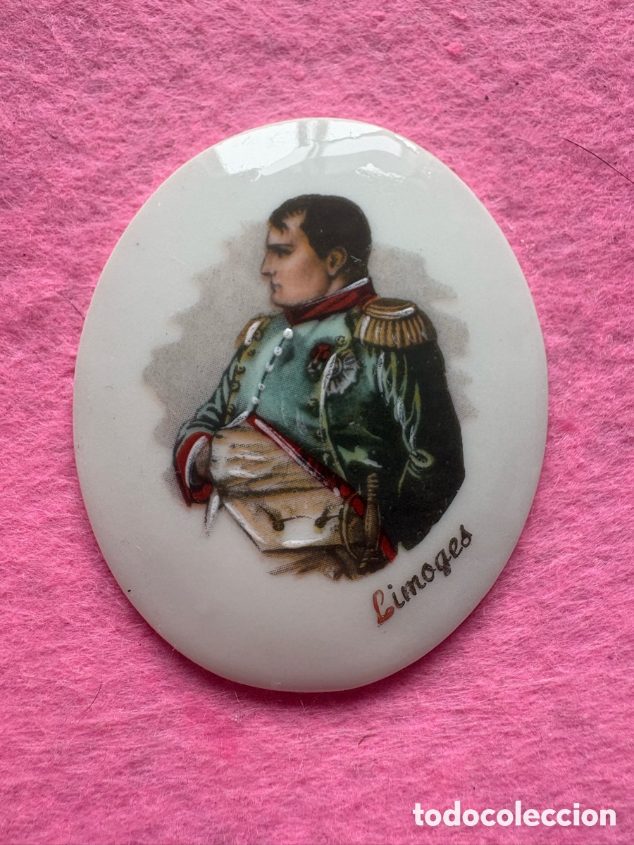Antiques: Medalla o medall&oacute;n cer&aacute;mica porcelana de Limoges, Francia (A19)