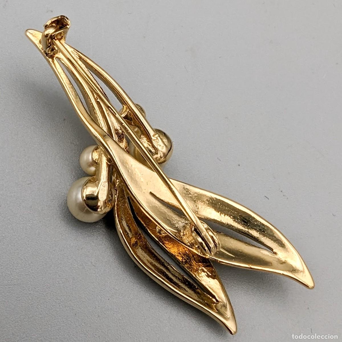 Antig&uuml;edades: Broche de plata 925 ba&ntilde;ada en oro - Foto 3
