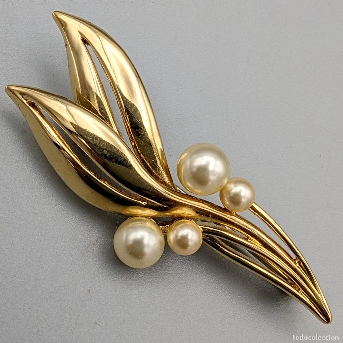 Antig&uuml;edades: Broche de plata 925 ba&ntilde;ada en oro - Foto 7