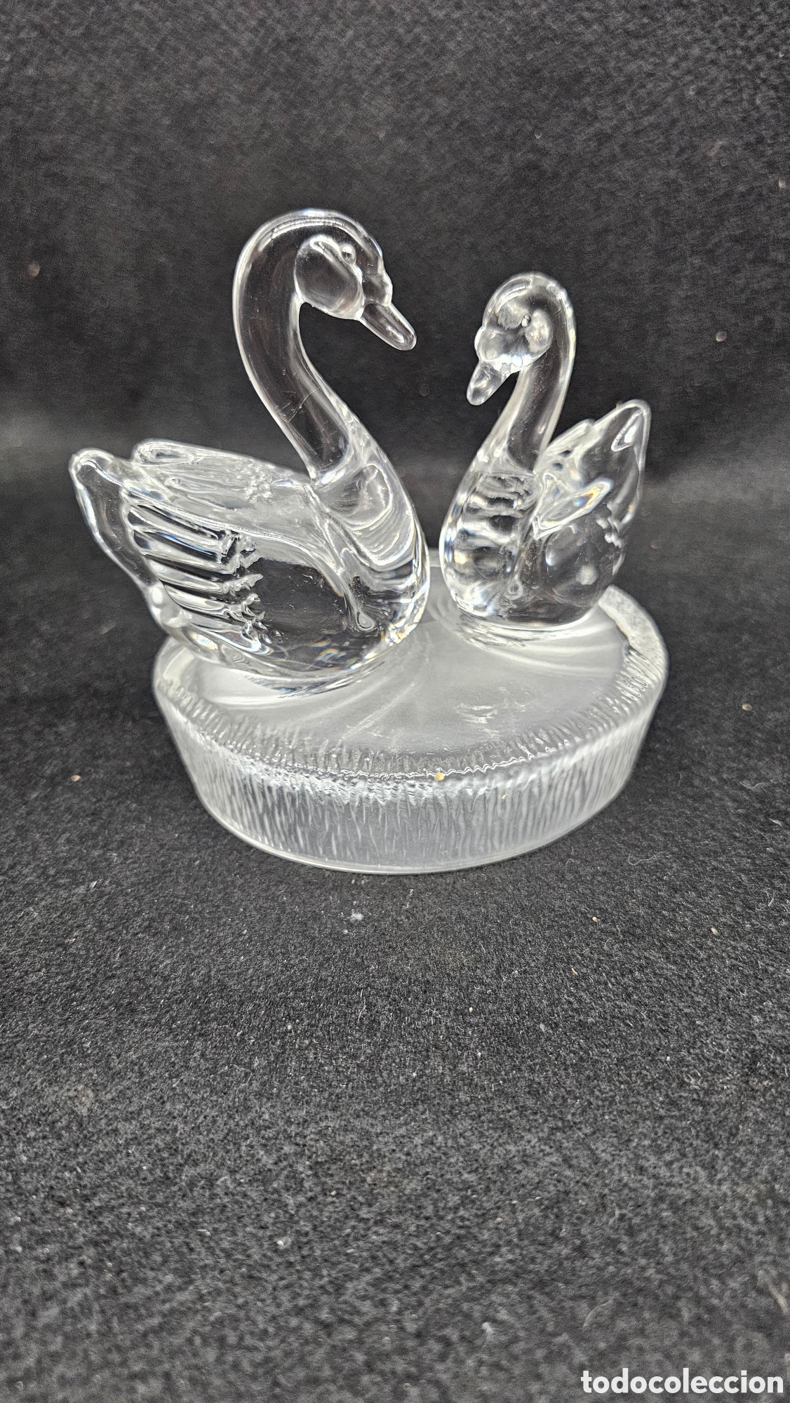 Antig&uuml;edades: Vidrio de plomo pareja de cisnes - Foto 3
