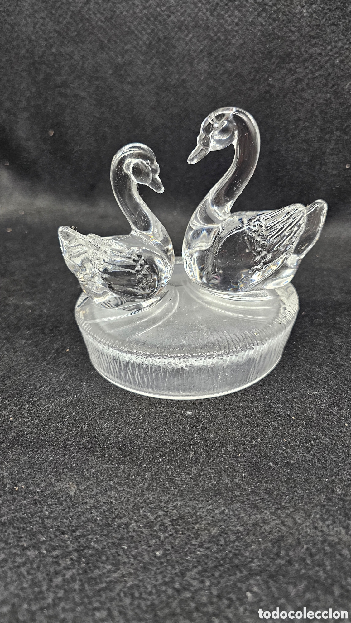 Antig&uuml;edades: Vidrio de plomo pareja de cisnes