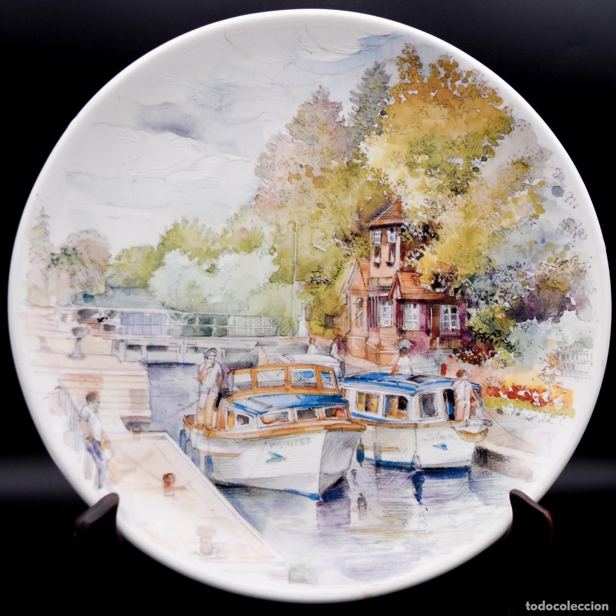 Antig&uuml;edades: Plato de porcelana grande - Foto 2