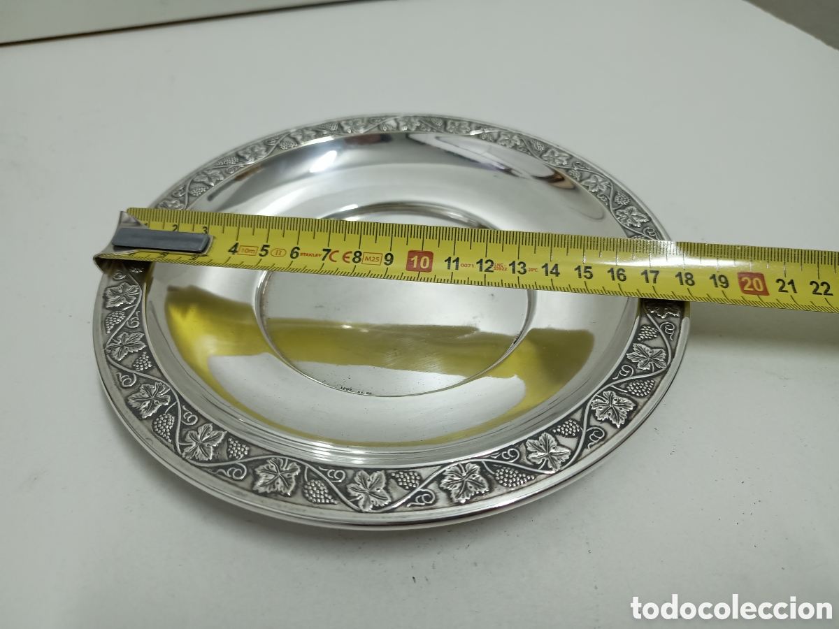 Antig&uuml;edades: PLATO DE METAL PLATEADO - 18cm - Foto 4