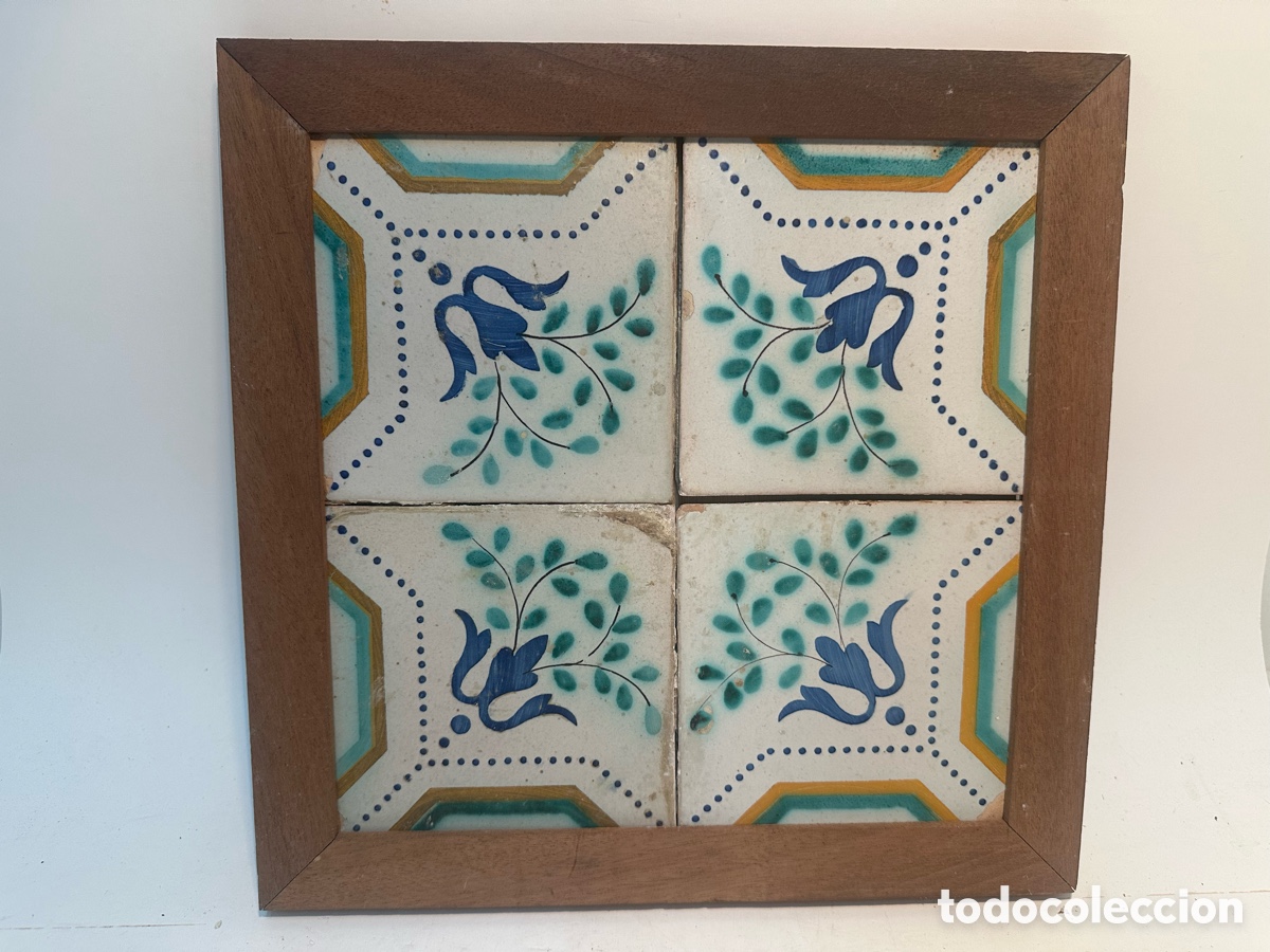 Antig&uuml;edades: ANTIGUOS AZULEJOS, RAJOLAS CERAMICA CATALANA SIGLO XIX.