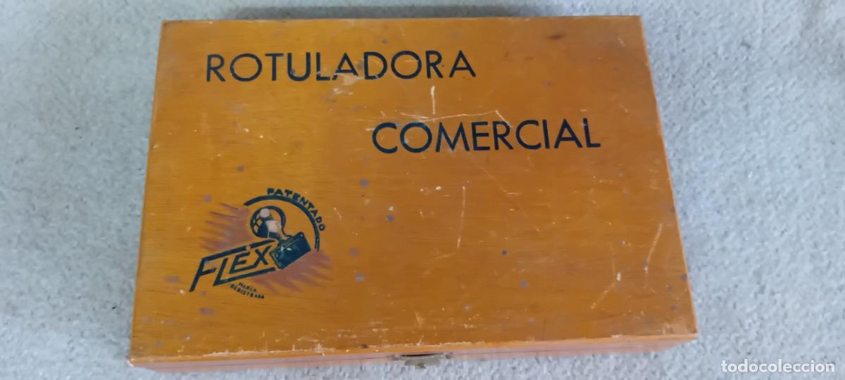 Antig&uuml;edades: Rotuladora comercial Flex.Le falta algun tipo