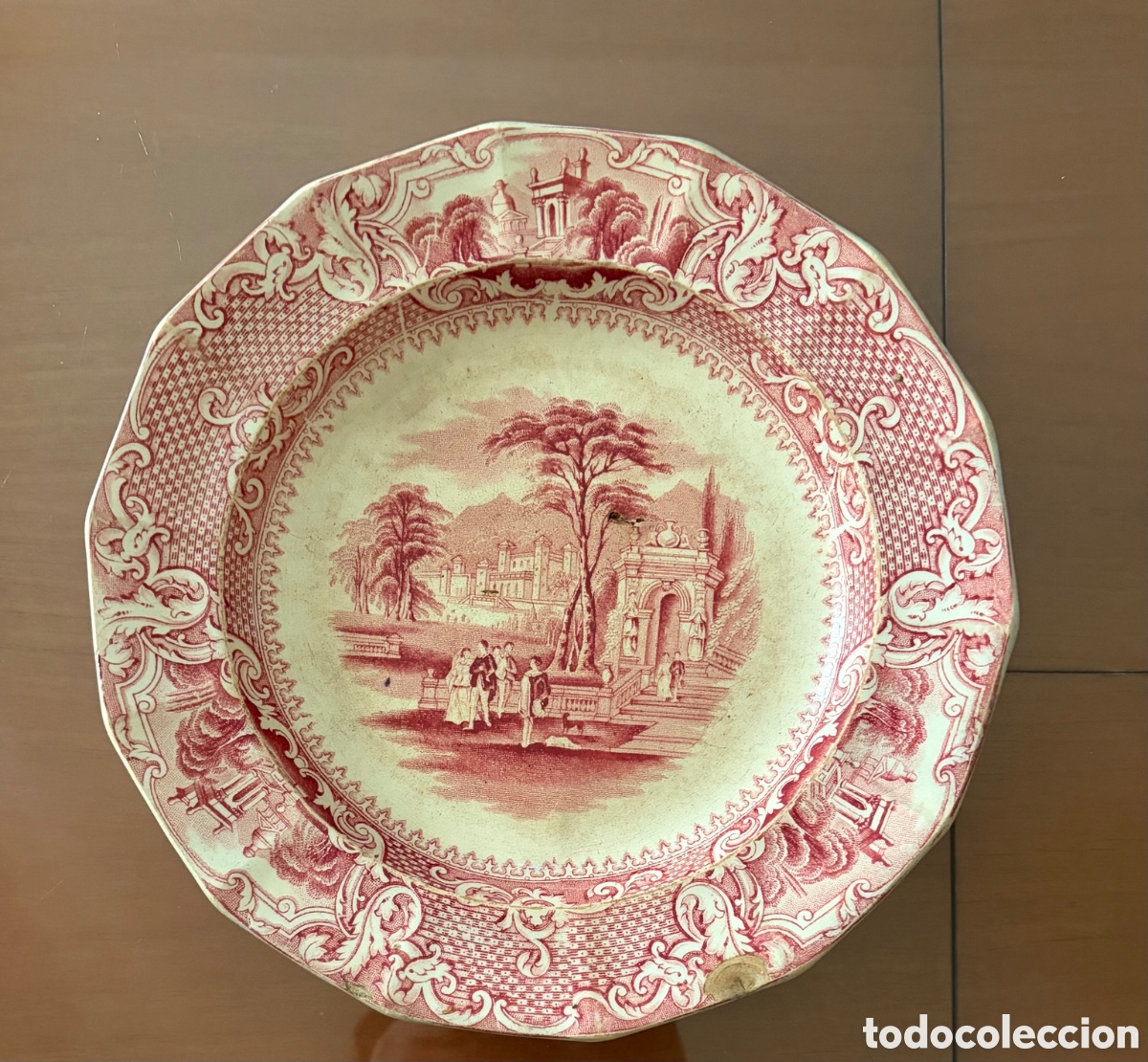 Antig&uuml;edades: Plato San Juan de Aznalfarache Doria siglo XIX &ndash; 24 cm
