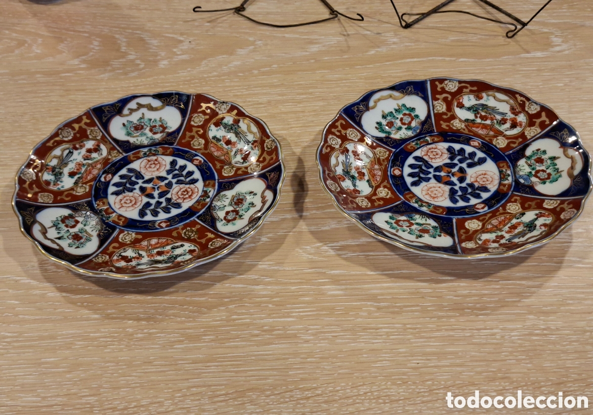 Antiques: Pareja de platos estilo Imari