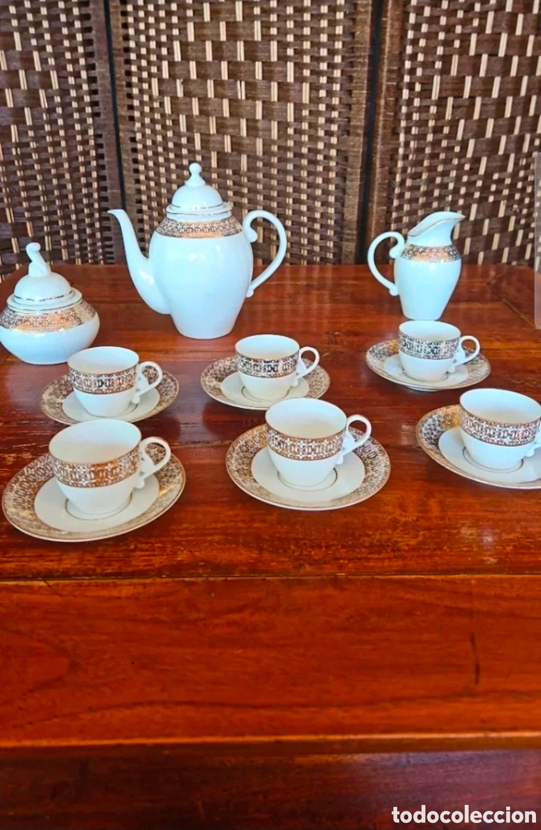 Antig&uuml;edades: Juego cafe porcelana castro sargadelos