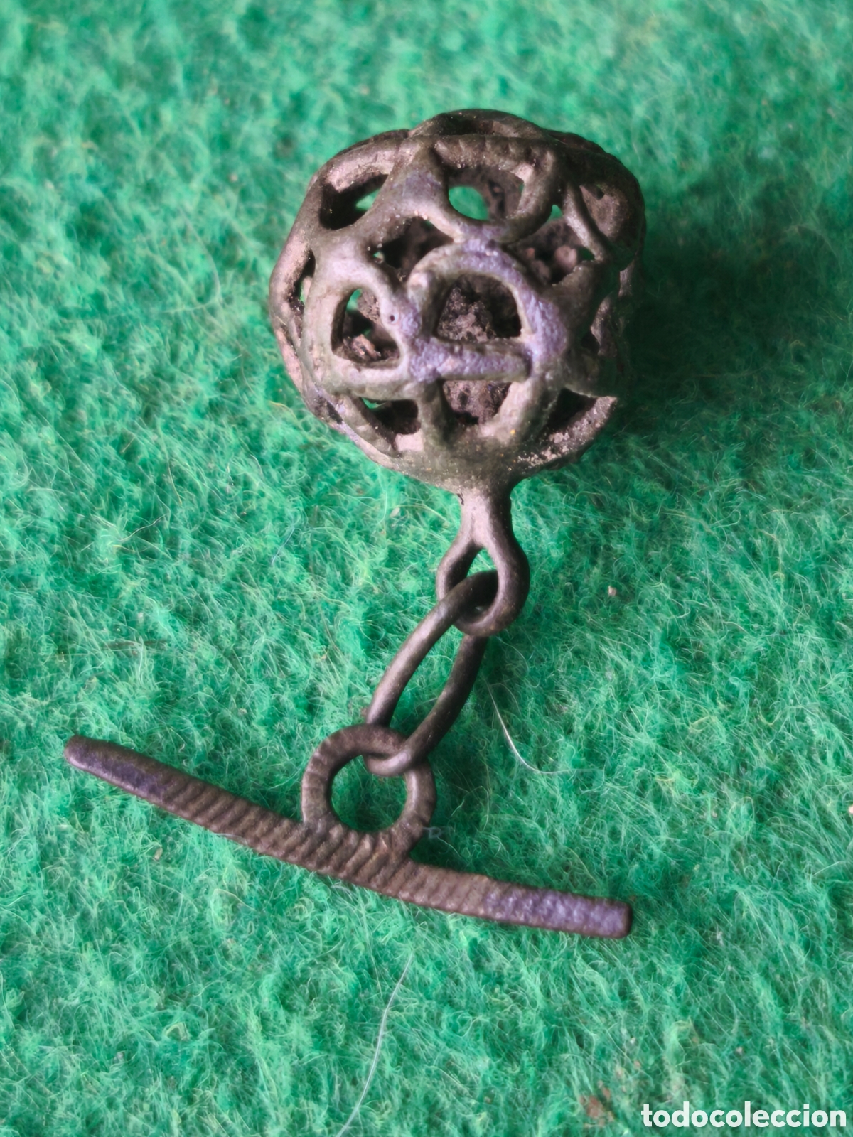 Antig&uuml;edades: Bot&oacute;n antiguo charro tipo jaula