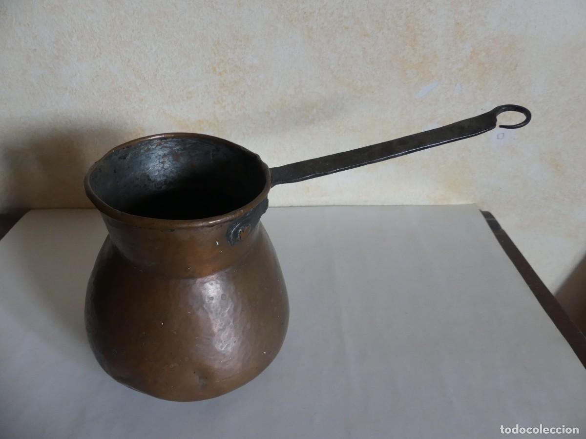 Antig&uuml;edades: ANTIGUA CAZO DE COBRE DEL SIGLO XIX PROCEDENCIA ARAGON ( PAGO POR BIZUM )