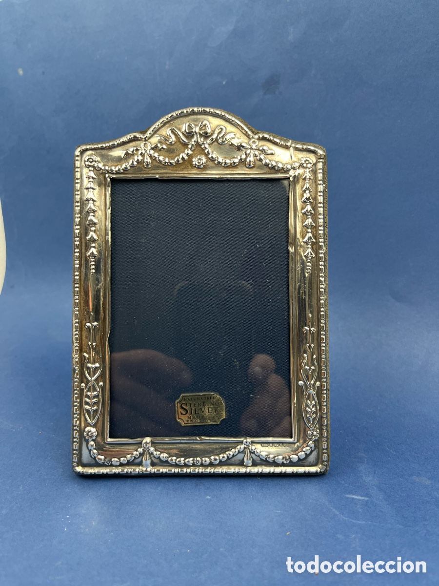 Antiques: PLATA DE LEY- MARCO PARA FOTOS - PUNZONES INGLATERRA MARCAS DE ORFEBRE Y 925